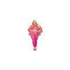 Ensemble Soutien-gorge et jupe longue en filet rose, grande taille 
